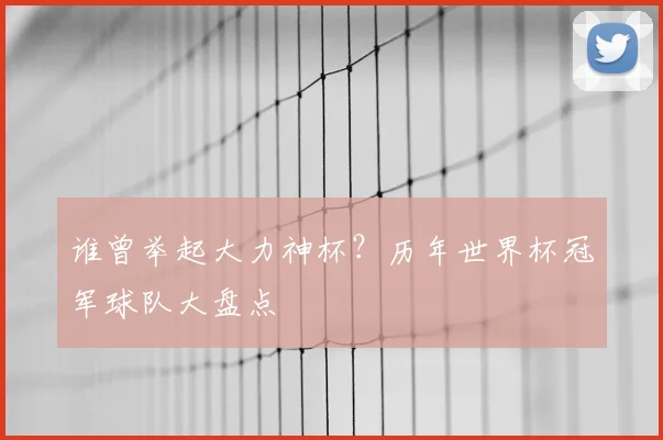 谁曾举起大力神杯？历年世界杯冠军球队大盘点
